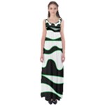 Green, white and black Empire Waist Maxi Dress