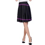Purple, white and black lines A-Line Skirt