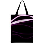 Purple, white and black lines Zipper Classic Tote Bag