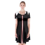 White, red and black Short Sleeve V-neck Flare Dress