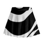 White or black Mini Flare Skirt
