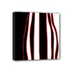 White, red and black lines Mini Canvas 4  x 4 