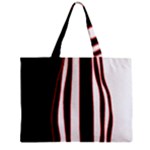 White, red and black lines Zipper Mini Tote Bag