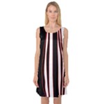 White, red and black lines Sleeveless Satin Nightdress