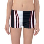 White, red and black lines Reversible Boyleg Bikini Bottoms