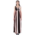 White, red and black lines Empire Waist Maxi Dress