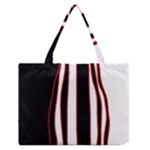 White, red and black lines Medium Zipper Tote Bag