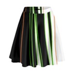 Colorful lines harmony High Waist Skirt