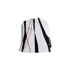 Red, white and black elegant design Drawstring Pouches (Small) 