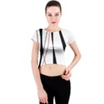 Red, white and black elegant design Crew Neck Crop Top