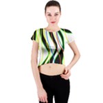 Colorful lines - abstract art Crew Neck Crop Top