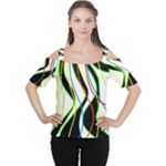 Colorful lines - abstract art Women s Cutout Shoulder Tee