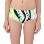 Colorful lines - abstract art Mid-Waist Bikini Bottoms