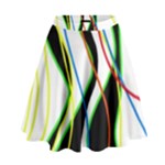 Colorful lines - abstract art High Waist Skirt