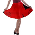 Halloween landscape A-line Skater Skirt