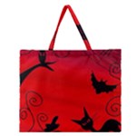 Halloween landscape Zipper Large Tote Bag