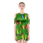 Parrots Flock Cutout Shoulder Dress