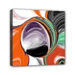 Abstract Orb in Orange, Purple, Green, and Black Mini Canvas 6  x 6 