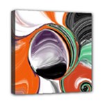 Abstract Orb in Orange, Purple, Green, and Black Mini Canvas 8  x 8 