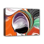 Abstract Orb in Orange, Purple, Green, and Black Deluxe Canvas 16  x 12  