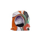 Abstract Orb in Orange, Purple, Green, and Black Drawstring Pouches (Small) 