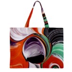 Abstract Orb in Orange, Purple, Green, and Black Zipper Mini Tote Bag