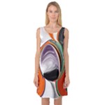 Abstract Orb in Orange, Purple, Green, and Black Sleeveless Satin Nightdress