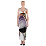 Abstract Orb Fitted Maxi Dress