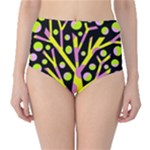 Simple colorful tree High-Waist Bikini Bottoms