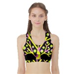 Simple colorful tree Sports Bra with Border