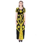 Yellow magical tree Short Sleeve Maxi Dress