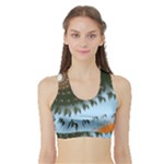 Sun-Ray Swirl Pattern Sports Bra with Border