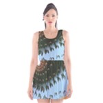 Sun-Ray Swirl Pattern Scoop Neck Skater Dress