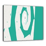 Aqua Blue and White Swirl Design Canvas 24  x 20 