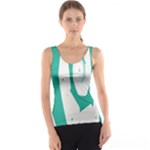 Aqua Blue and White Swirl Design Tank Top