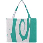 Aqua Blue and White Swirl Design Mini Tote Bag
