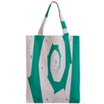 Aqua Blue and White Swirl Design Zipper Classic Tote Bag