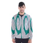 Aqua Blue and White Swirl Design Wind Breaker (Men)