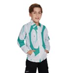 Aqua Blue and White Swirl Design Wind Breaker (Kids)