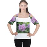 Purple Rhododendron Flower Women s Cutout Shoulder Tee