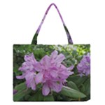 Purple Rhododendron Flower Medium Zipper Tote Bag