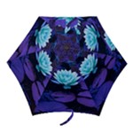 Lotus Flower Magical Colors Purple Blue Turquoise Mini Folding Umbrellas