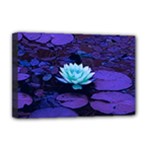 Lotus Flower Magical Colors Purple Blue Turquoise Deluxe Canvas 18  x 12  