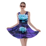 Lotus Flower Magical Colors Purple Blue Turquoise Skater Dress