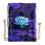 Lotus Flower Magical Colors Purple Blue Turquoise Drawstring Bag (Large)