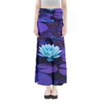 Lotus Flower Magical Colors Purple Blue Turquoise Maxi Skirts