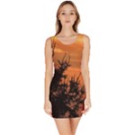 Christmas tree and sunset Sleeveless Bodycon Dress