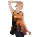 Christmas tree and sunset Side Drop Tank Tunic