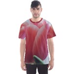 Red - White Tulip flower Men s Sport Mesh Tee