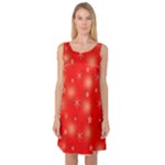 Red Xmas desing Sleeveless Satin Nightdress